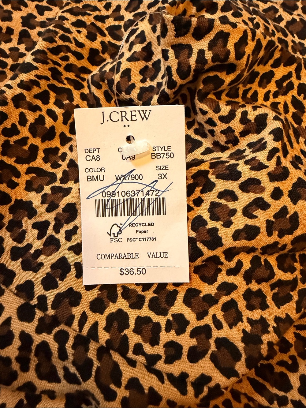 J Crew Leopard Print Tissue Turtleneck Top